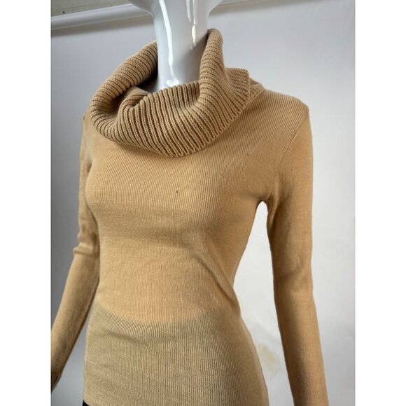 Vintage Camel Knit Cowl Neck Sweater Size Large Small Blemish - Picture 16 of 16